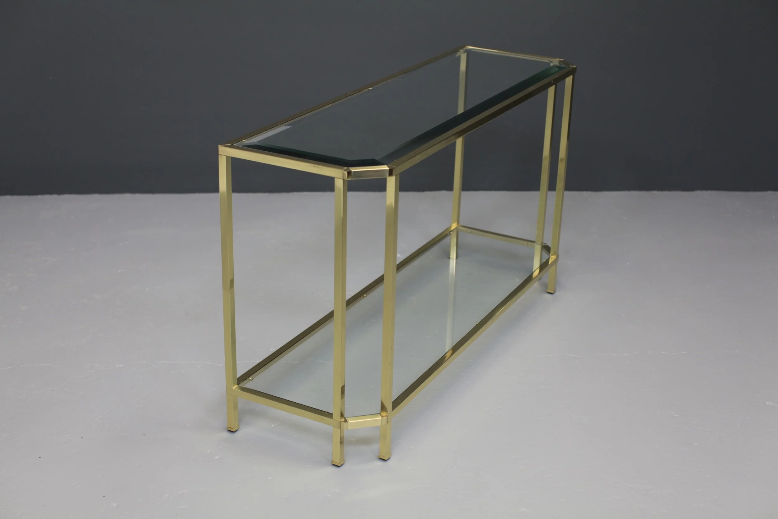 Brass and Glass Console Table in the Style of Guy Lefevre for Maison Jansen foto 3