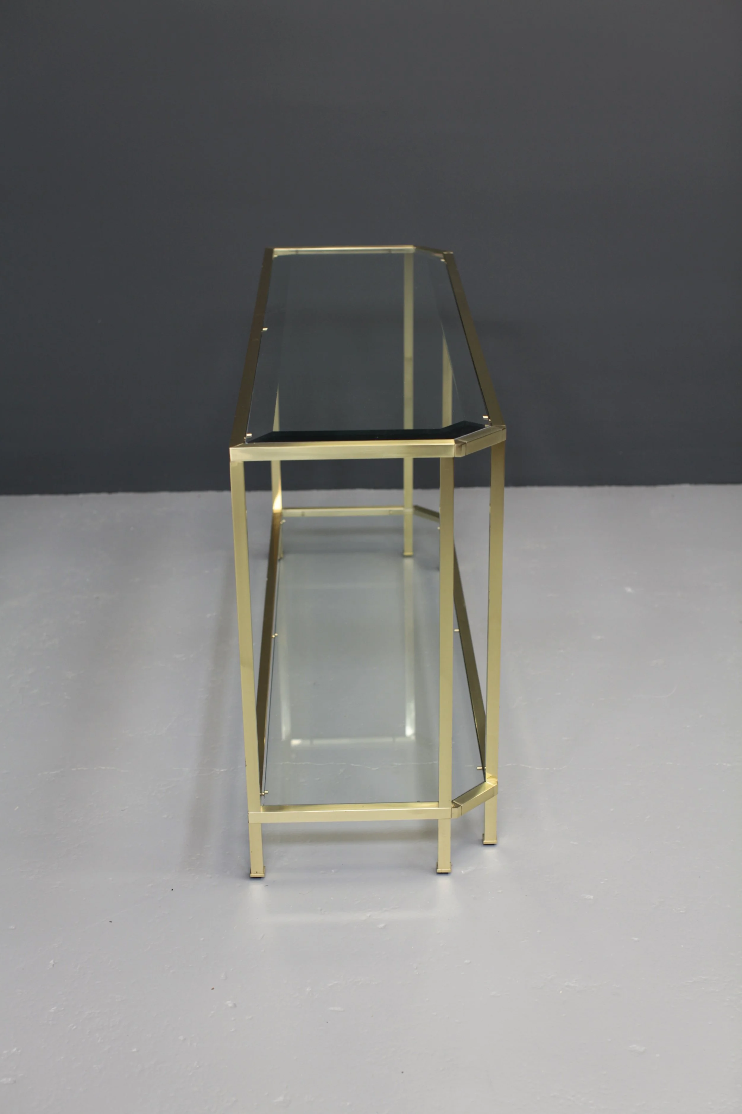 Brass and Glass Console Table in the Style of Guy Lefevre for Maison Jansen foto 6