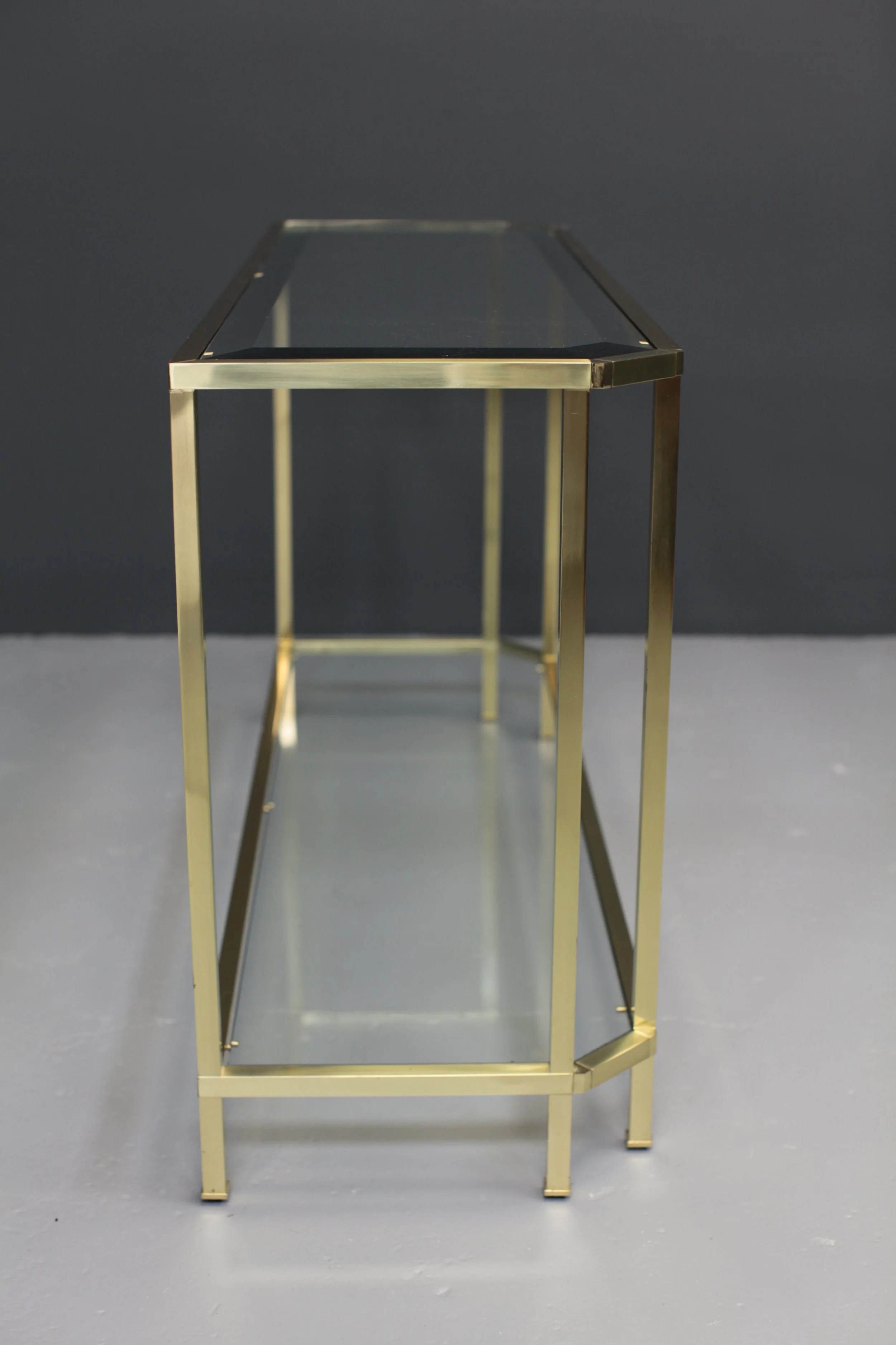 Brass and Glass Console Table in the Style of Guy Lefevre for Maison Jansen foto 7