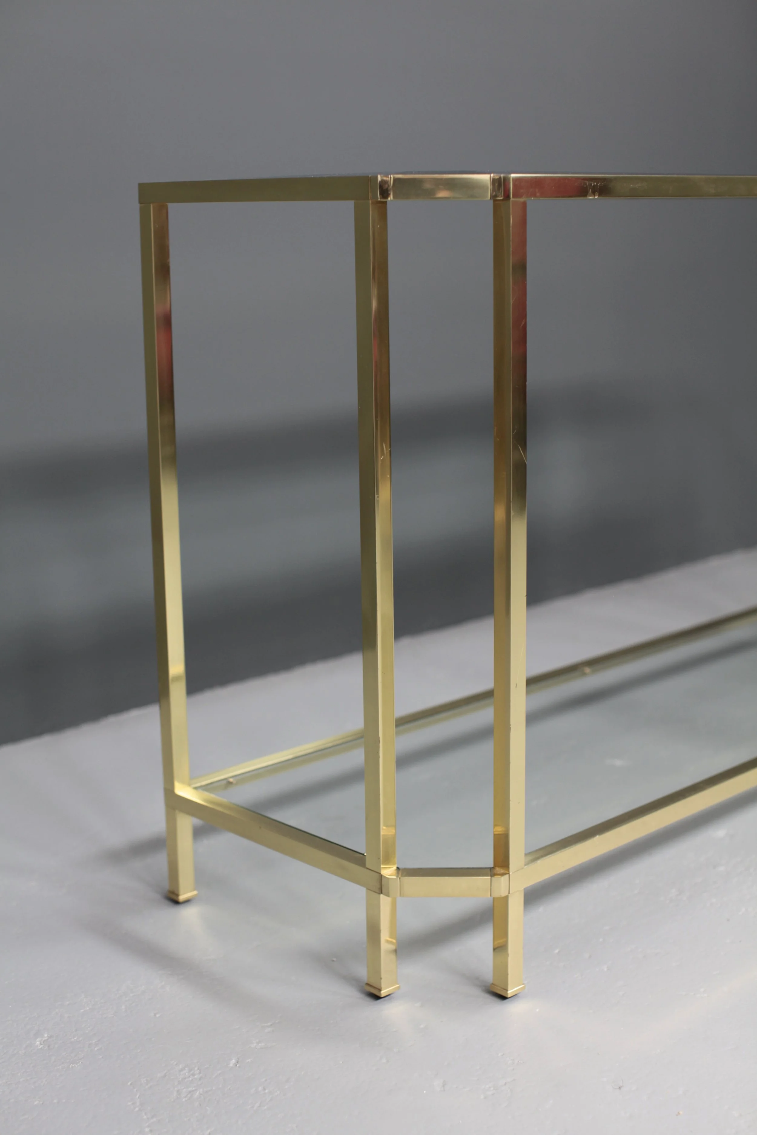 Brass and Glass Console Table in the Style of Guy Lefevre for Maison Jansen foto 9