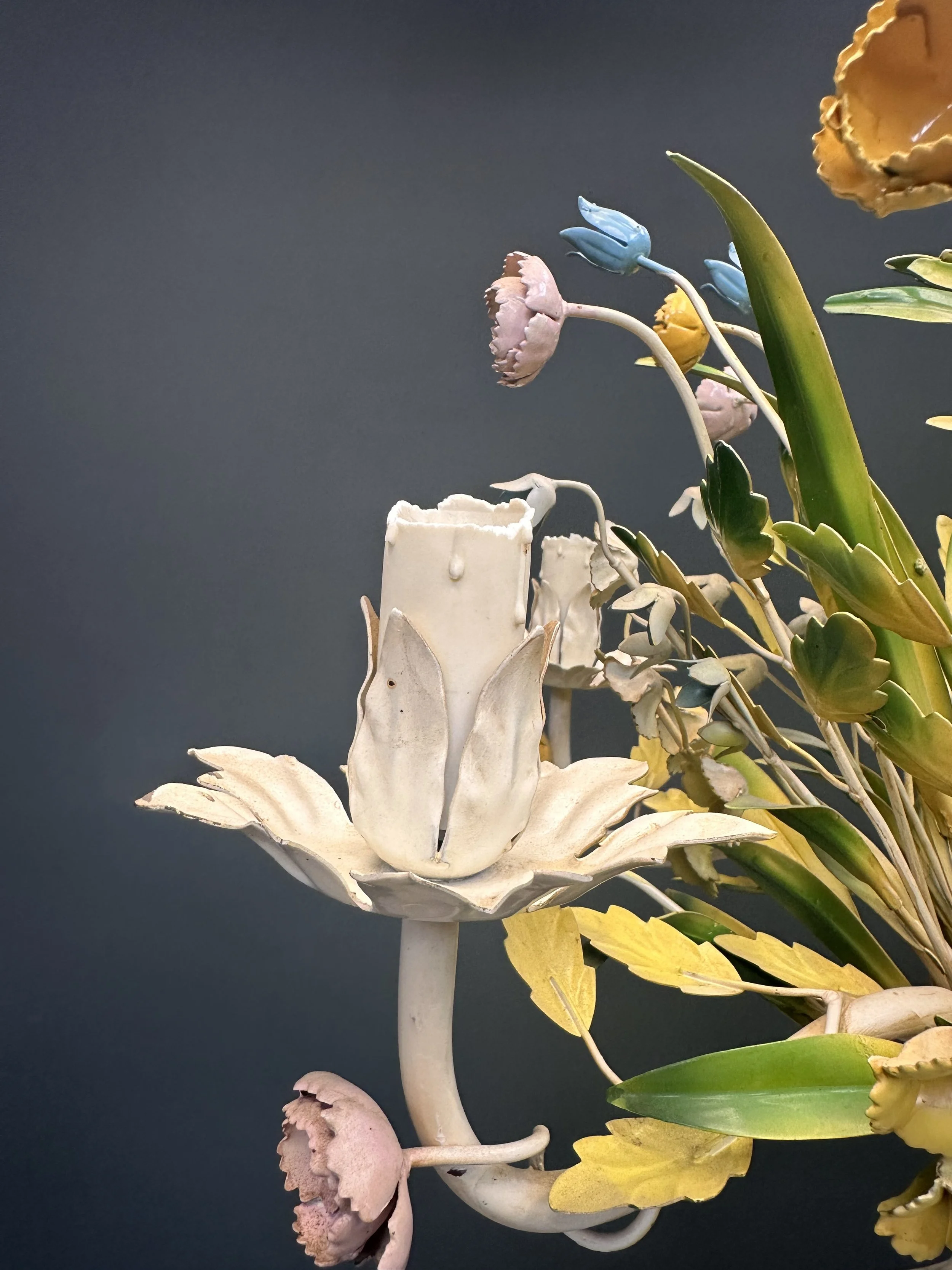 French Floral Bouquet Table Lamp with Five Lights, 1960s foto 3
