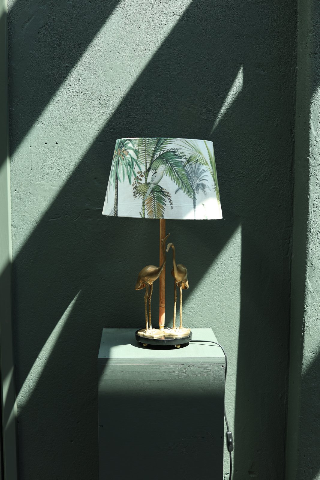 Vintage Italian Flamingo Table Lamp, Brass & Bamboo foto 2