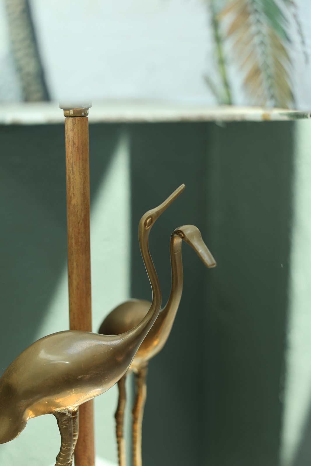 Vintage Italian Flamingo Table Lamp, Brass & Bamboo foto 4