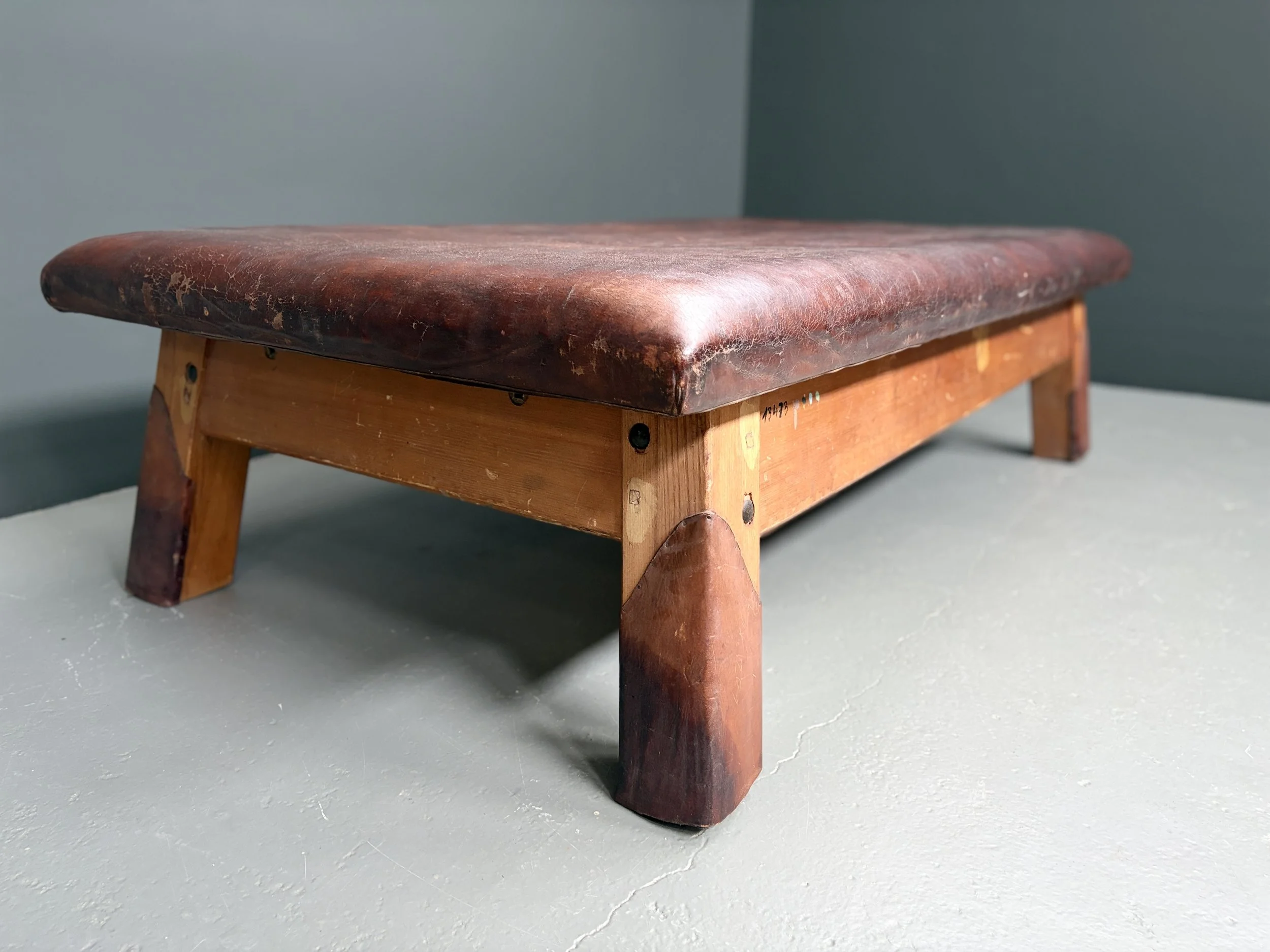 Italian Leather Gymnasium Table, 1950s foto 4