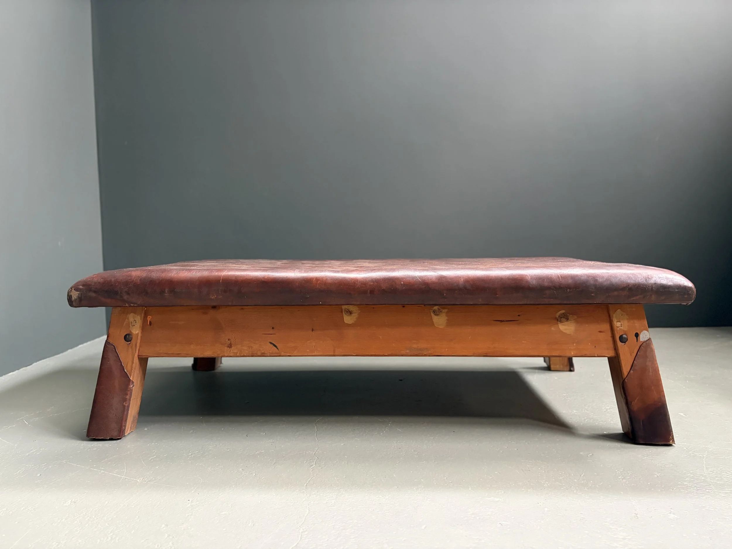 Italian Leather Gymnasium Table, 1950s foto 9
