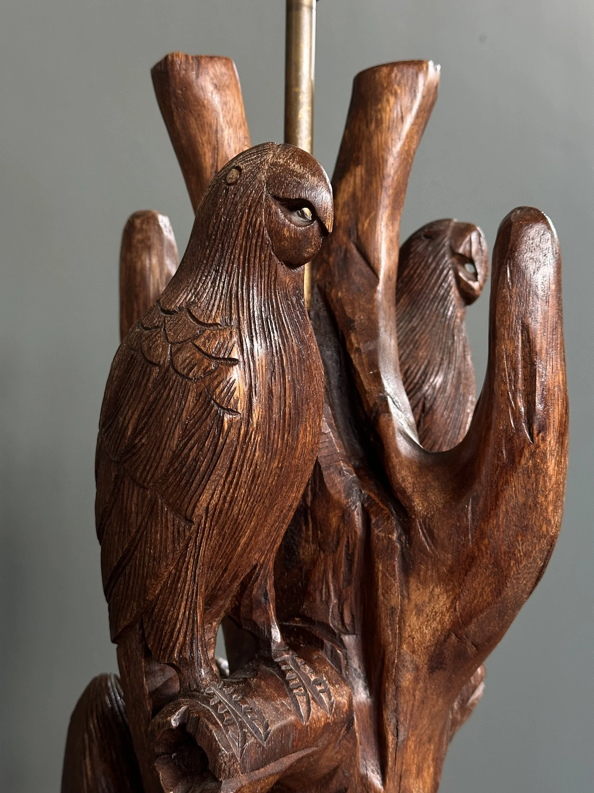 Swiss Hand-Carved Parrot Table Lamp, 1970s foto 2