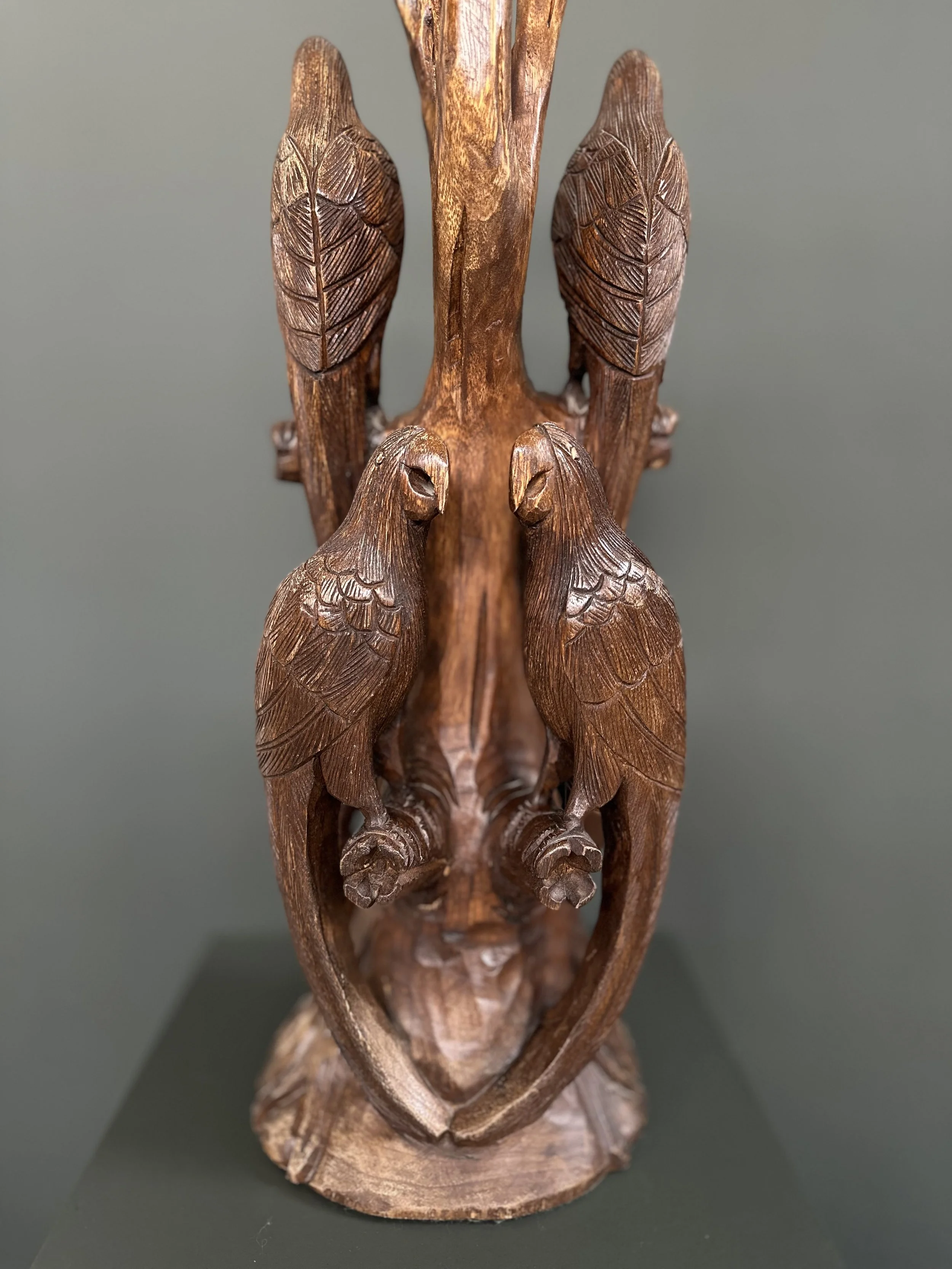 Swiss Hand-Carved Parrot Table Lamp, 1970s foto 9
