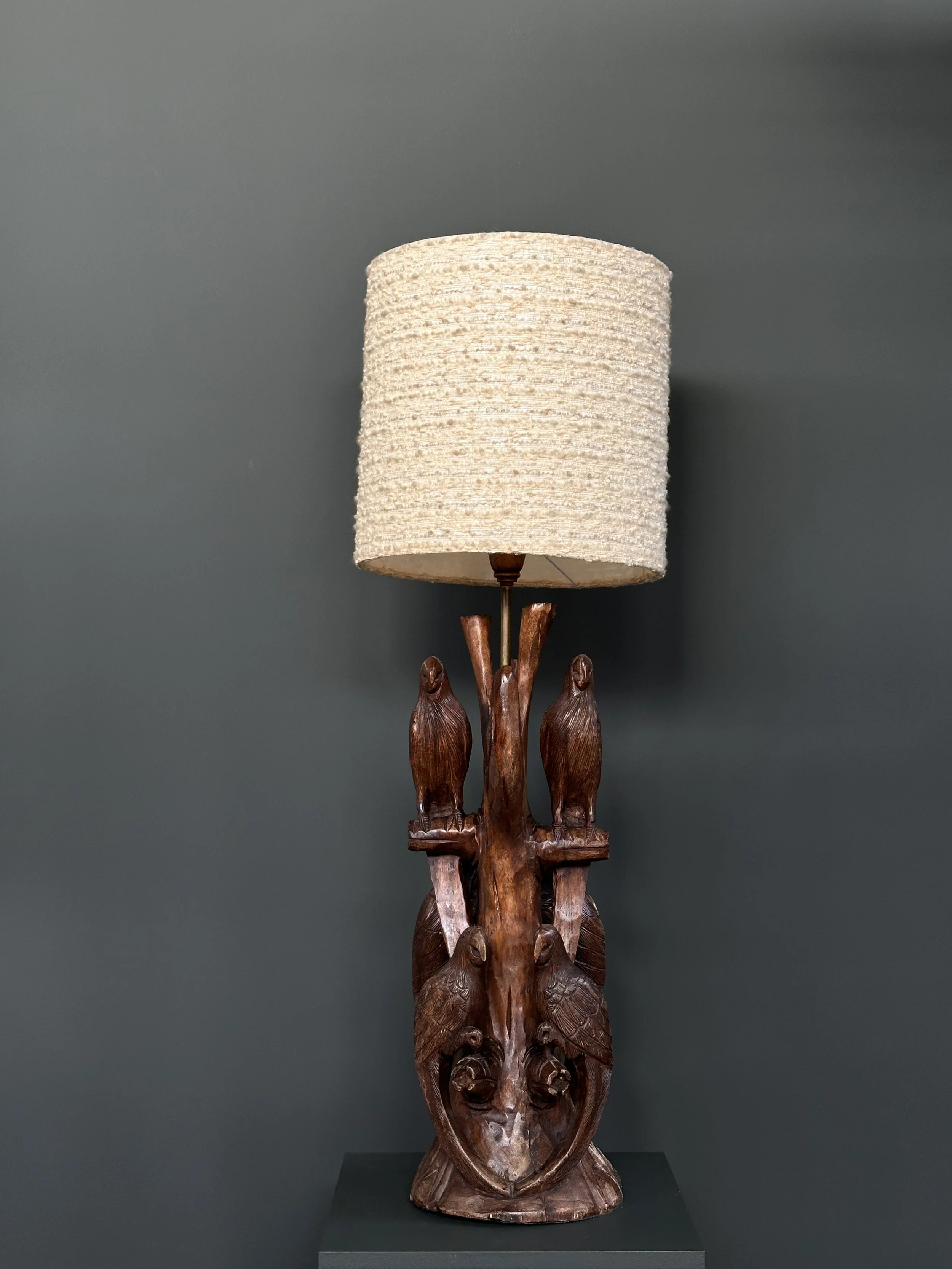 Swiss Hand-Carved Parrot Table Lamp, 1970s foto 15